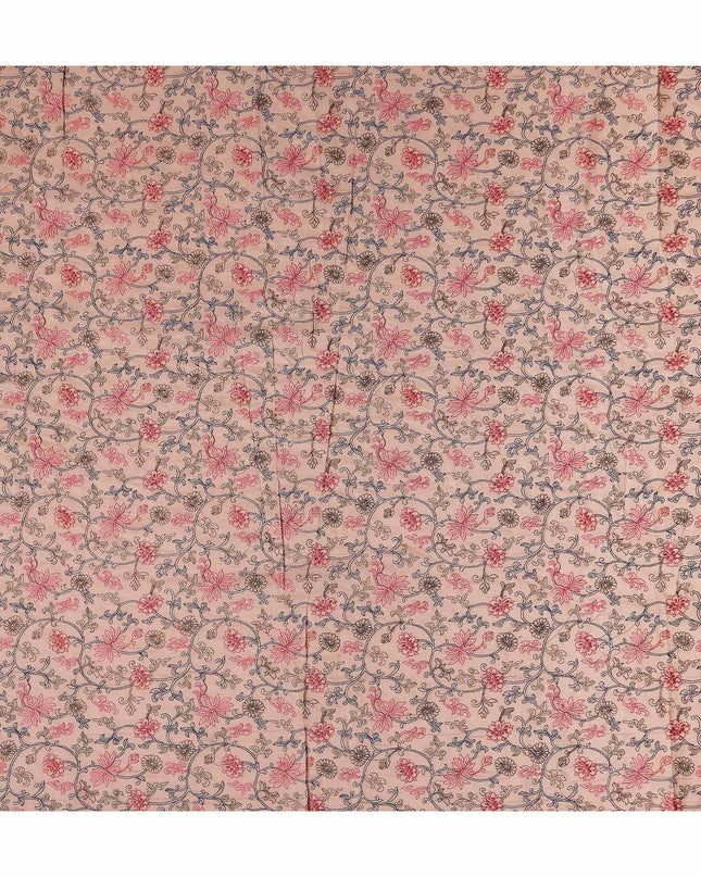 Peach Blush Floral Satin Fabric | Regal Fabrics