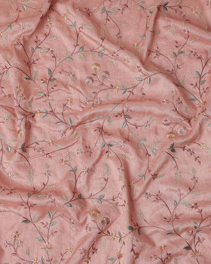 Dusty Rose Floral Satin Fabric | Regal Fabrics