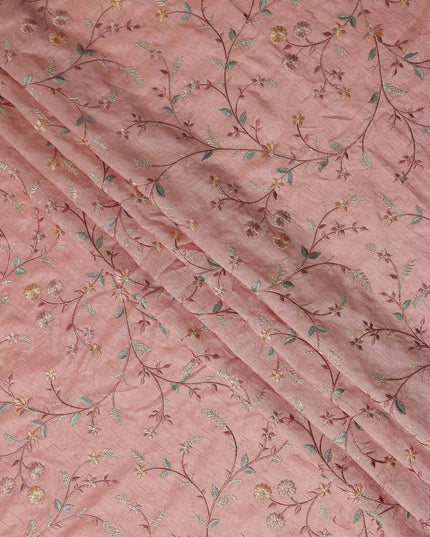 Dusty Rose Floral Satin Fabric | Regal Fabrics