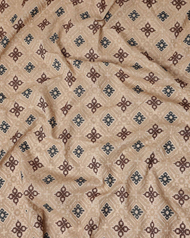 Rose Beige Geometric Chiffon