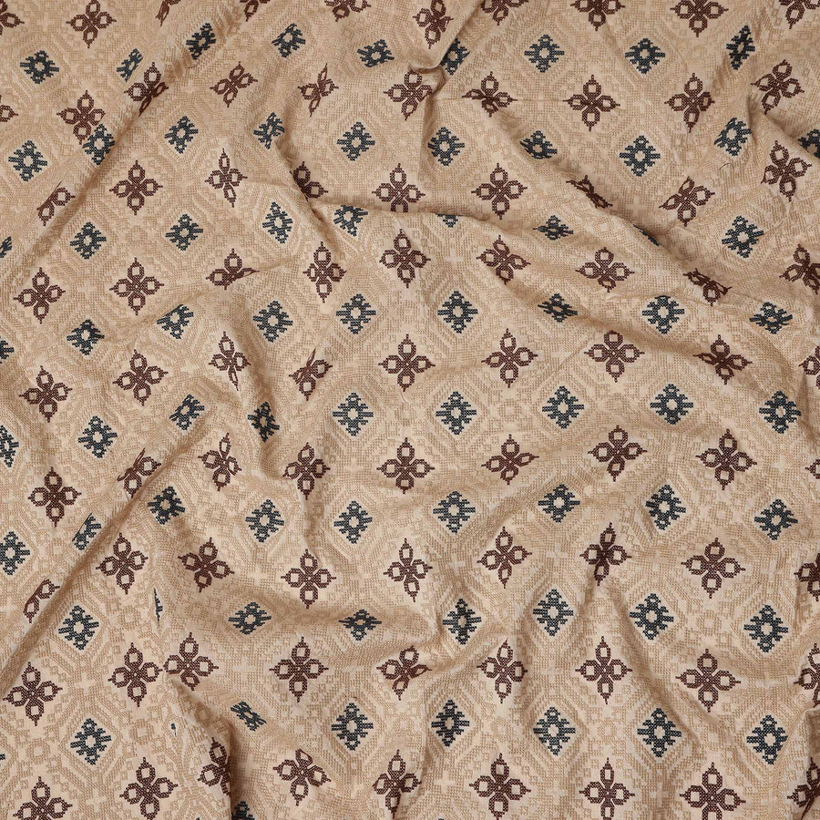 Rose Beige Geometric Chiffon