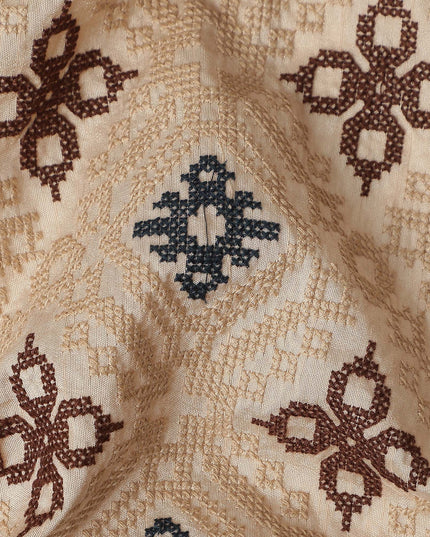 Rose Beige Geometric Chiffon
