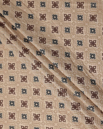 Rose Beige Geometric Chiffon