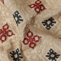 Camel Geometric Chiffon Fabric
