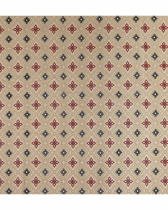 Camel Geometric Chiffon Fabric