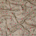 Warm Sand Floral Satin Fabric | Regal Fabrics