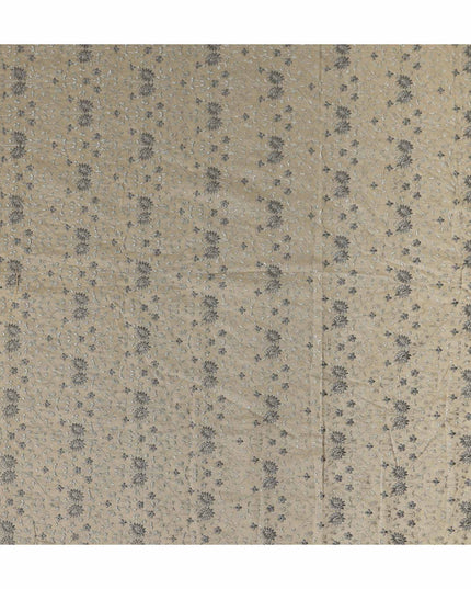 Taupe Beige Floral Satin Fabric | Regal Fabrics