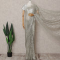 Celadon Green Chantilly Lace Saree - D31686