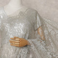 Celadon Green Chantilly Lace Saree - D31686