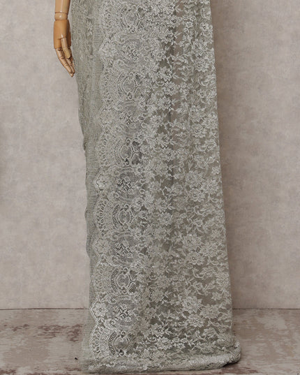 Celadon Green Chantilly Lace Saree - D31686