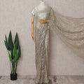 Pearl Beige Chantilly Lace Saree - D31661