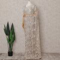Champagne Beige Chantilly Lace Saree - D31660