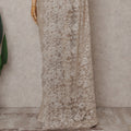 Champagne Beige Chantilly Lace Saree - D31660