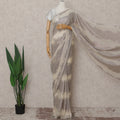 Ivory Cream French Silk Chiffon Saree 5.5m