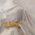 Ivory Cream French Silk Chiffon Saree 5.5m