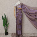 Royal Purple French Silk Chiffon Saree 5.5m