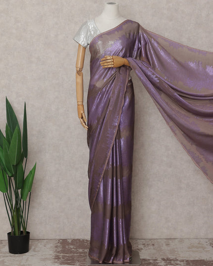Royal Purple French Silk Chiffon Saree 5.5m
