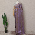 Royal Purple French Silk Chiffon Saree 5.5m