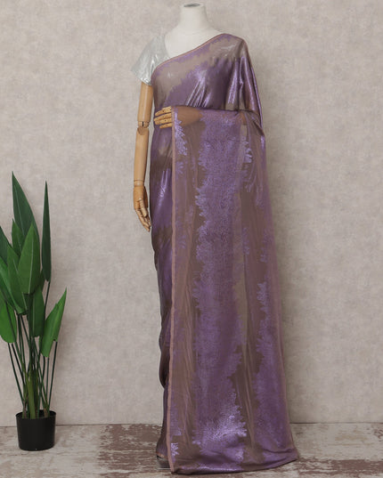 Royal Purple French Silk Chiffon Saree 5.5m