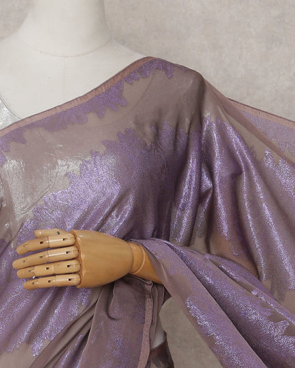 Royal Purple French Silk Chiffon Saree 5.5m