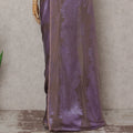 Royal Purple French Silk Chiffon Saree 5.5m