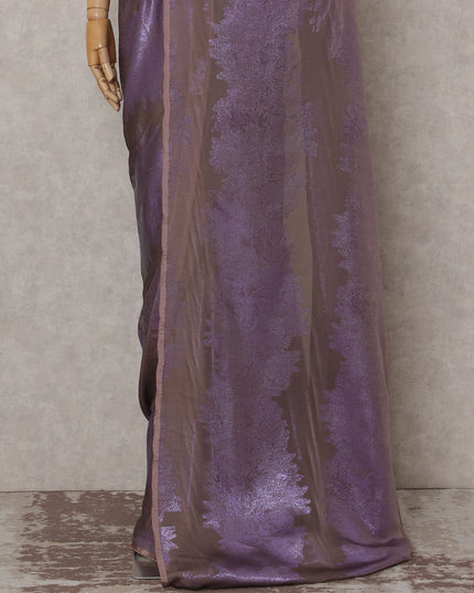 Royal Purple French Silk Chiffon Saree 5.5m