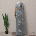 Steel Grey French Silk Chiffon Saree 5.5m