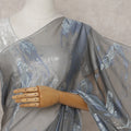 Steel Grey French Silk Chiffon Saree 5.5m