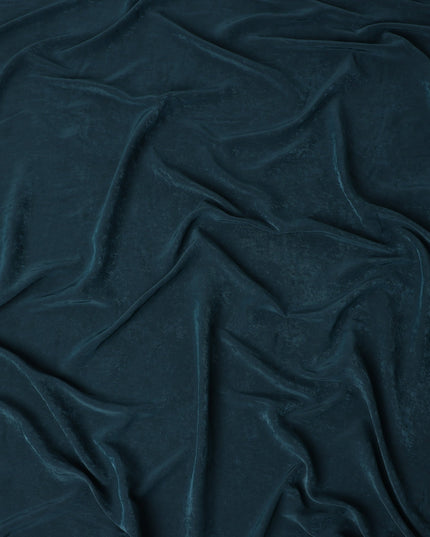 Teal Blue Cupro Fabric | Sustainable Silky Dress Material