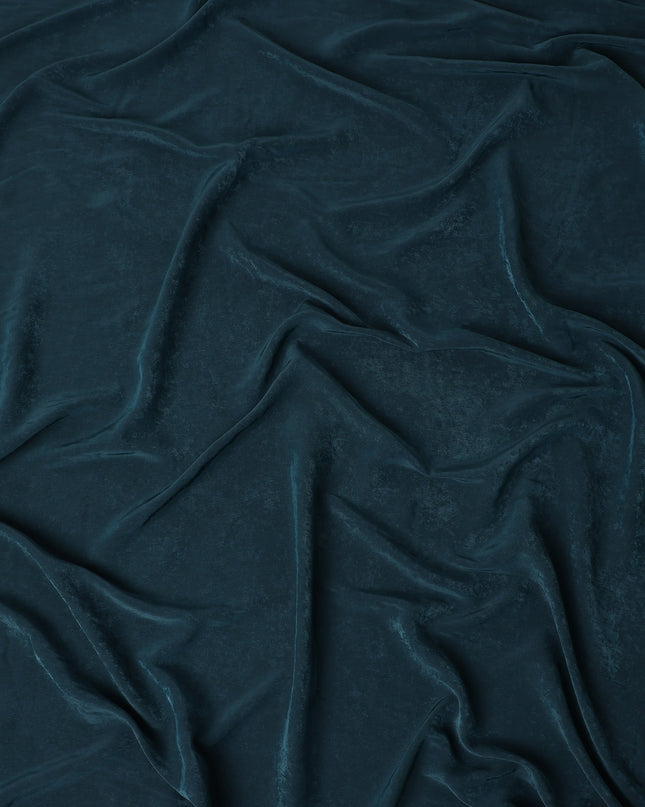 Teal Blue Cupro Fabric | Sustainable Silky Dress Material