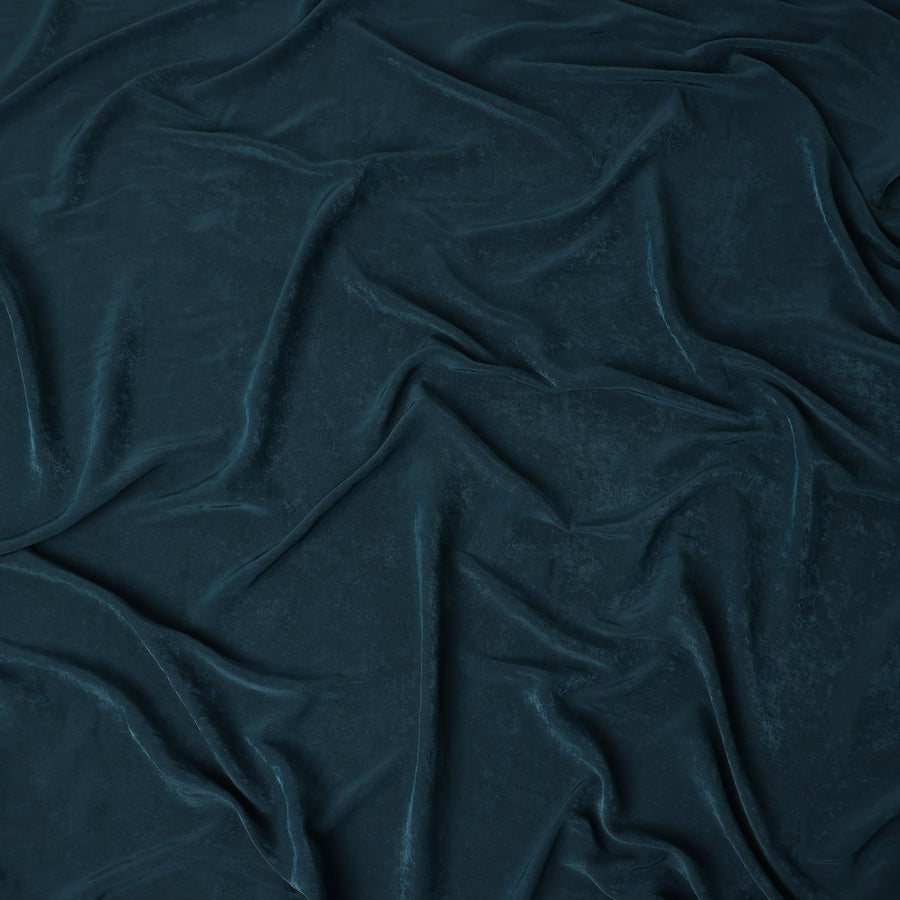 Teal Blue Cupro Fabric | Sustainable Silky Dress Material
