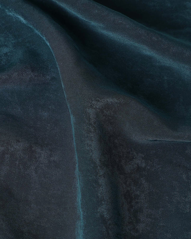 Teal Blue Cupro Fabric | Sustainable Silky Dress Material