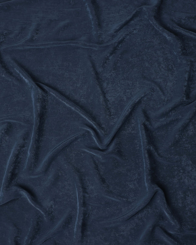 Navy Blue Cupro Fabric | Sustainable Silky Dress Material