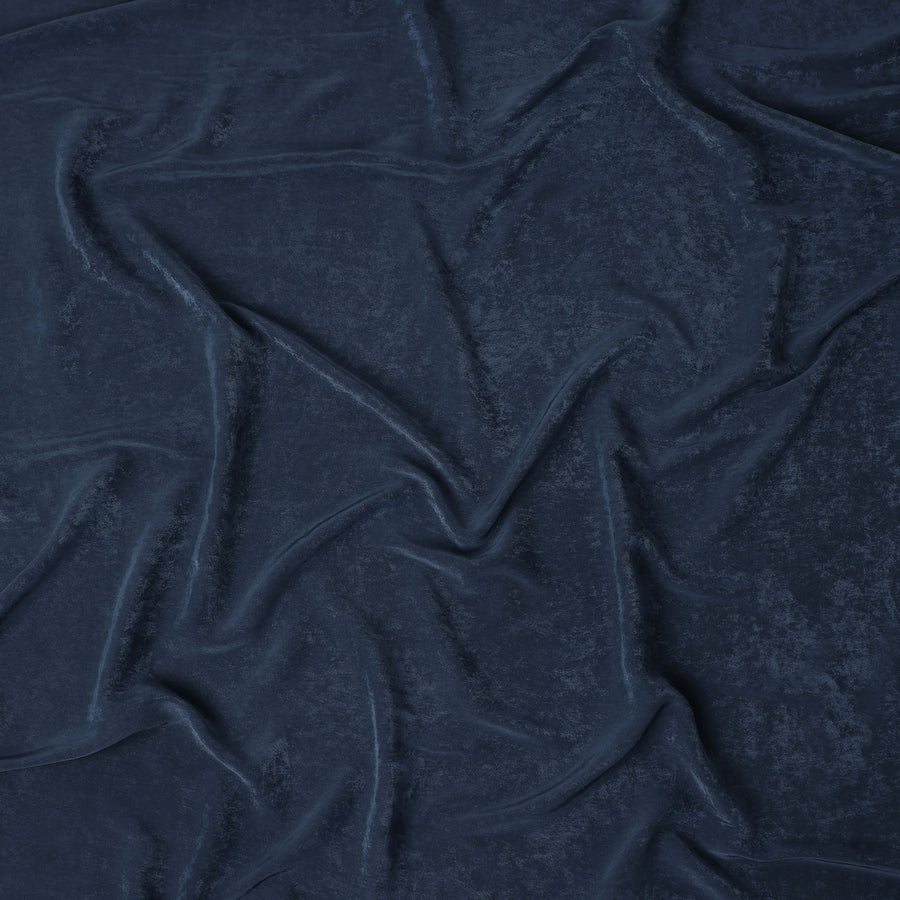 Navy Blue Cupro Fabric | Sustainable Silky Dress Material