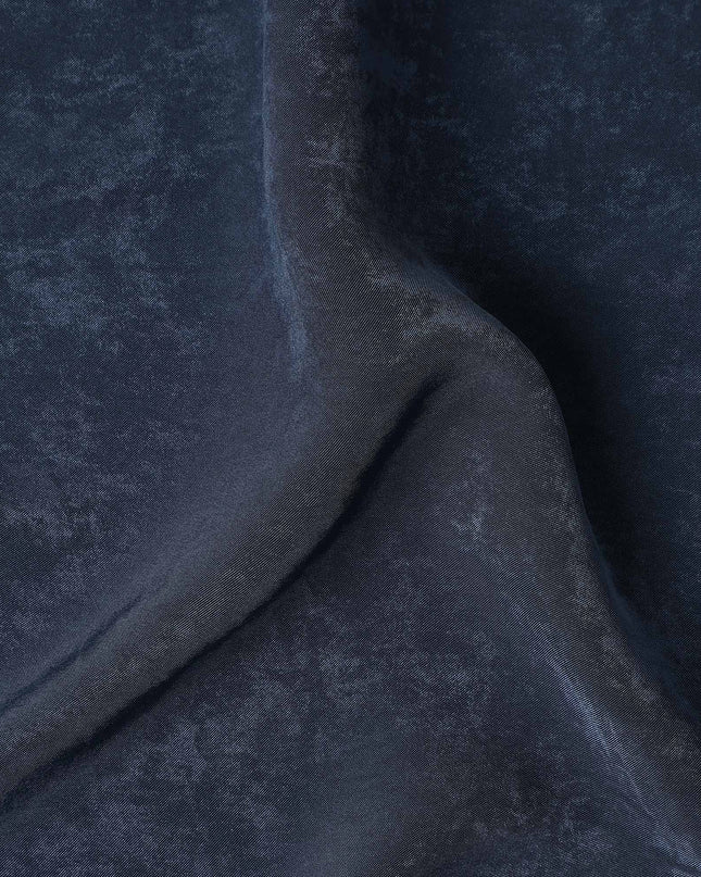 Navy Blue Cupro Fabric | Sustainable Silky Dress Material