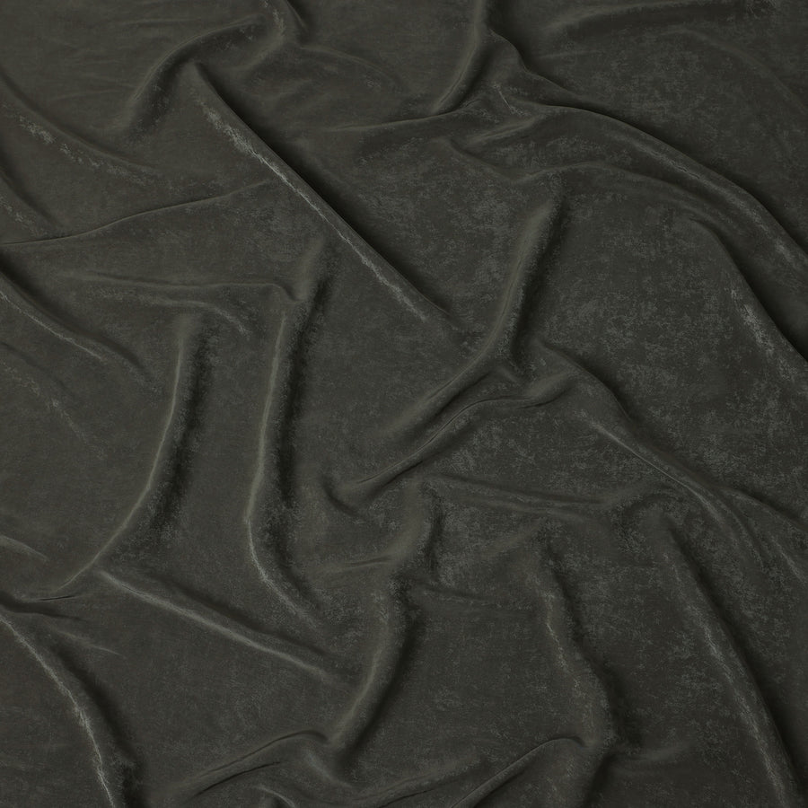 Onyx Black Cupro Fabric | Sustainable Silky Dress Material