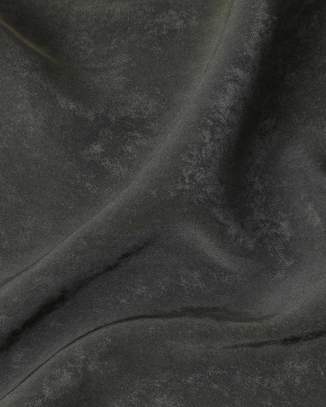 Onyx Black Cupro Fabric | Sustainable Silky Dress Material