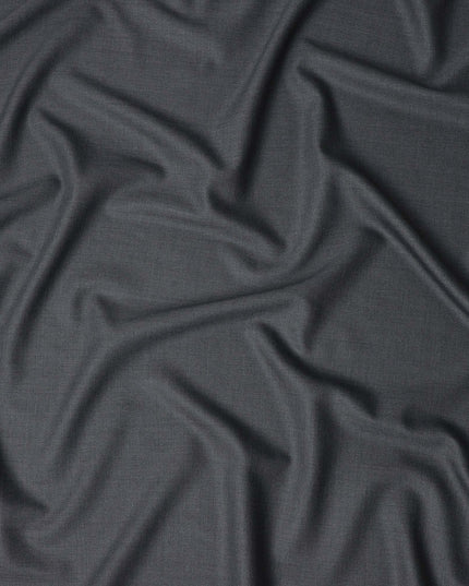 Steel Grey English Wool Suiting Fabric Piece
