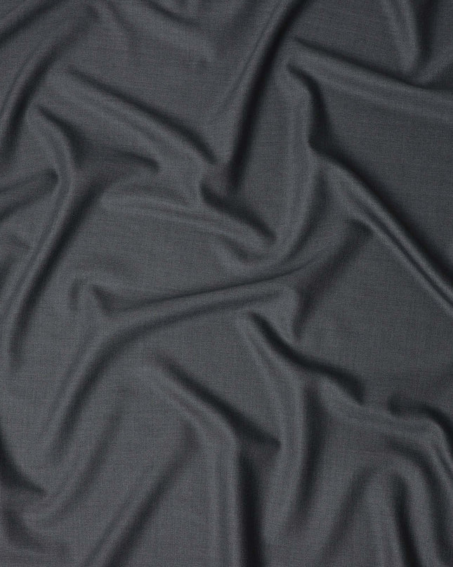 Steel Grey English Wool Suiting Fabric Piece