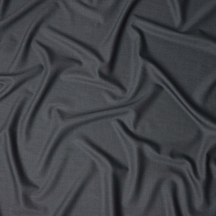 Steel Grey English Wool Suiting Fabric Piece