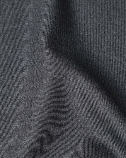 Steel Grey English Wool Suiting Fabric Piece