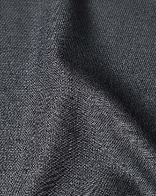 Steel Grey English Wool Suiting Fabric Piece