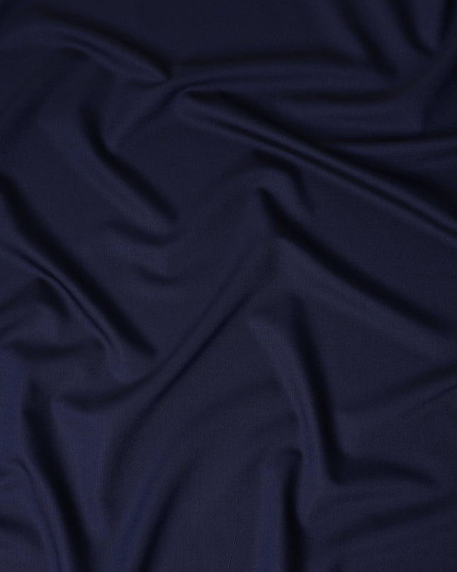 Midnight Blue English Wool Suiting Fabric Piece