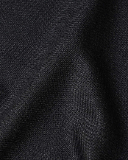 Jet Black Plain English Wool Suiting Fabric