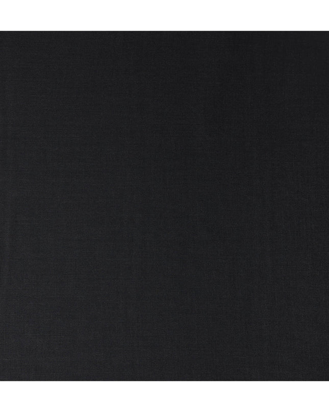Jet Black Plain English Wool Suiting Fabric
