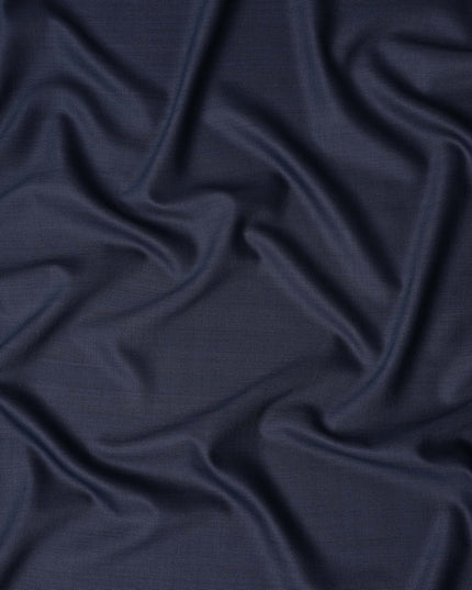 Slate Blue Self Design English Wool Suiting Fabric