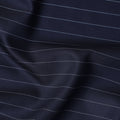 Navy Pinstripe English Wool Suiting Fabric Piece