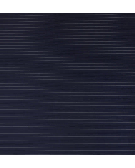 Navy Pinstripe English Wool Suiting Fabric Piece