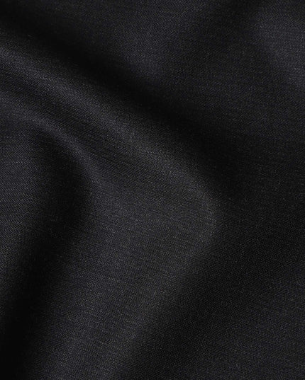 Jet Black English Wool Suiting Fabric | Super 150'S