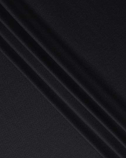 Jet Black English Wool Suiting Fabric | Super 150'S